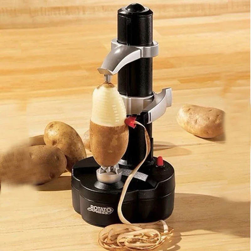 1PC New Electric Spiral Apple Peeler Cutter Slicer Fruit Potato Peeling Automatic Battery Operated Machine with Charger Eu Plug