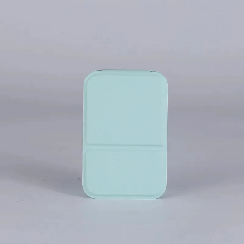 مرآة مكياج قابلة للطي من جلد البولي يوريثان بلون سادة - محمولة باليد، مرآة جيب لطيفة للطلاب، مرآة زينة لسطح المكتب