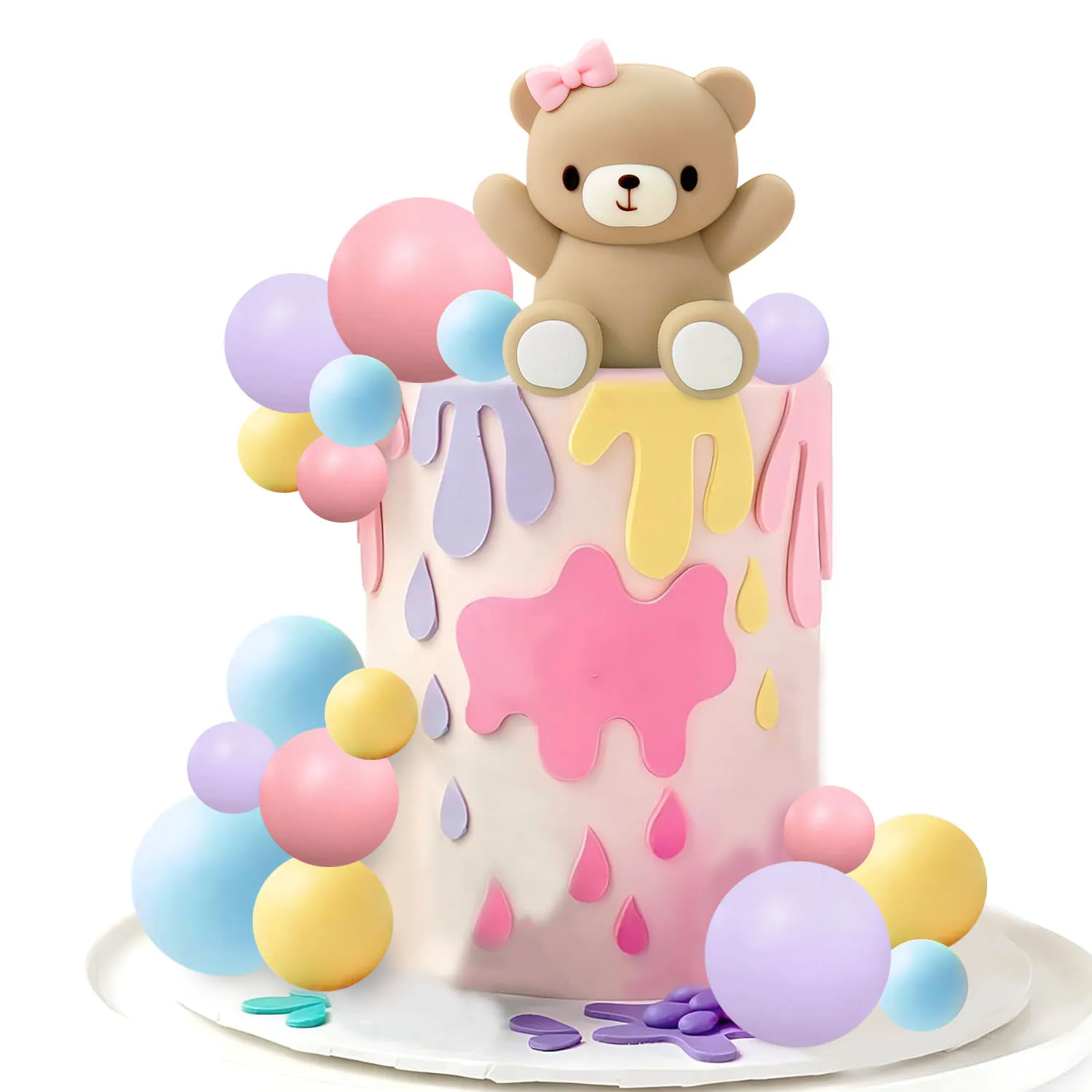 29 PCS Bear Cake Decorations We Can Bearly Wait Cake Topper for Baby Shower Party Supplies Decorations