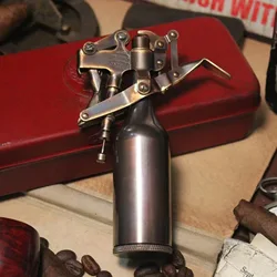 Congress Building Antique Oil Lighter Automatic Mechanical Manual Desktop Brass Fluid Lighter Long Standby Retro Classic Gift