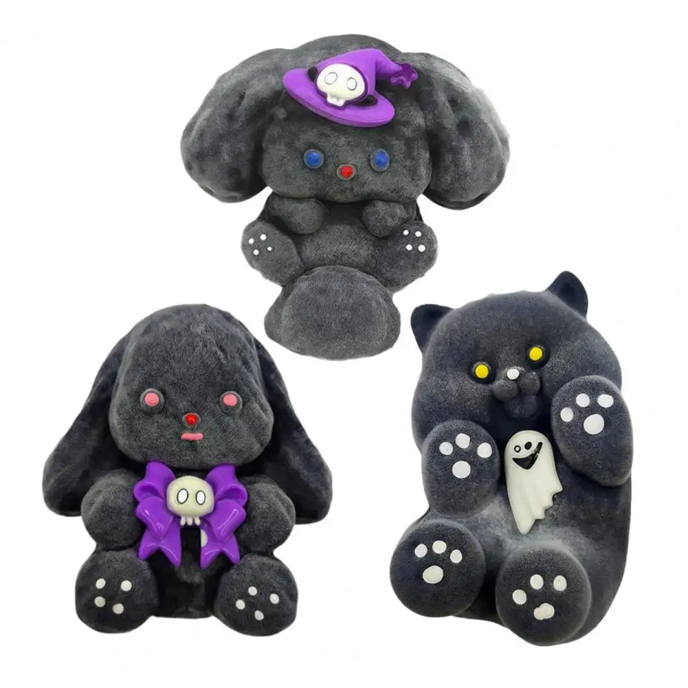 Forma brinquedo reunindo dos desenhos animados cão coelho alívio do estresse brinquedo para crianças adultos macio tpr bola brinquedo fidget halloween animal squeeze