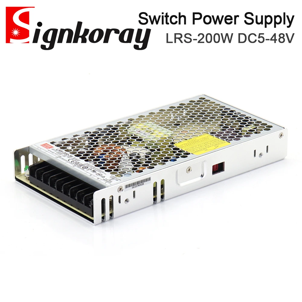 SignkoRay Original Meanwell LRS 200W Single Output Switch Power Supply 5V 12V 24V 36V 48V 200W