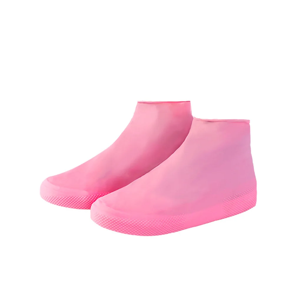 Waterproof Disposable Latex Shoe Covers Elastic Non-Slip Boot Covers Rain Snow Protection Size L Pink Outdoor Hiking Camping