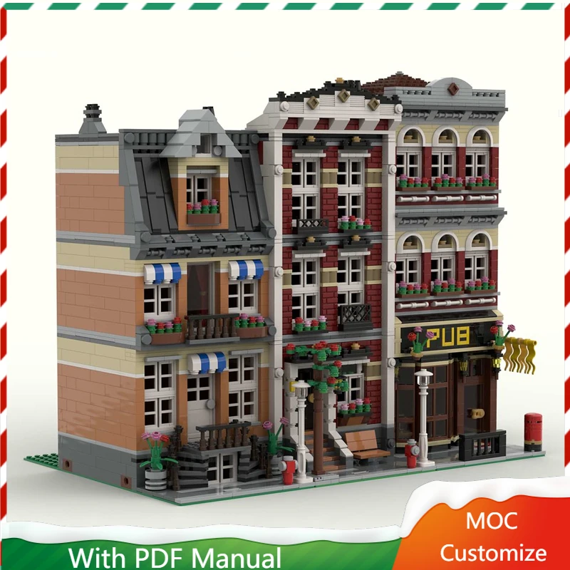 

9717 PCS MOC Creative City Street View Little Italy Modular Architecture Building Block DIY Set Kids Assembly Bricks Toys Gifts
