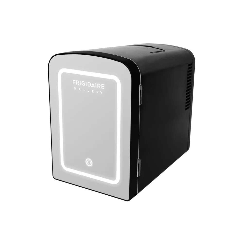 ثلاجة صغيرة للعناية بالبشرة سعة 6 لتر مع مرآة مضاءة بإضاءة LED مبرد كهربائي محمول منتجات التجميل والمشروبات للاستخدام المنزلي 12 فولت