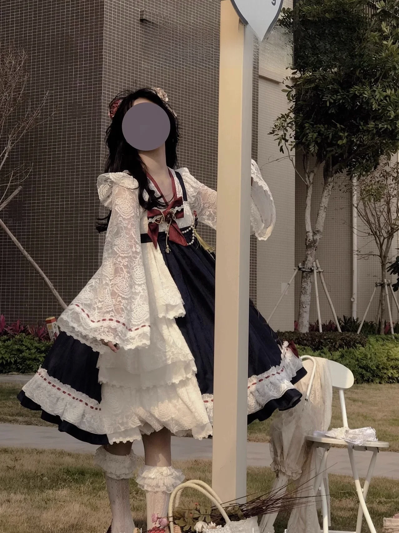 

Комплект в стиле Лолита: пышная юбка JSK, красивая объемная юбка, стиль для повседневной носки, цельный комплект, осень 2023, прямой крой.