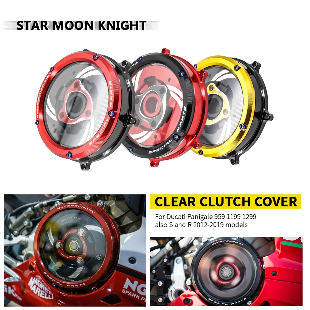 

Motorcycle Accessories Engine Clear Clutch Case Cover Protector Guard For Ducati Panigale 959 1199 1299 S R 2012 - 2018 2019