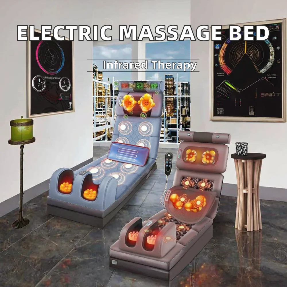 Hot Full-Body Electric Infrared Physiotherapy Massage Mattress with Vibrating Heating Pad for Home Office & Car Use