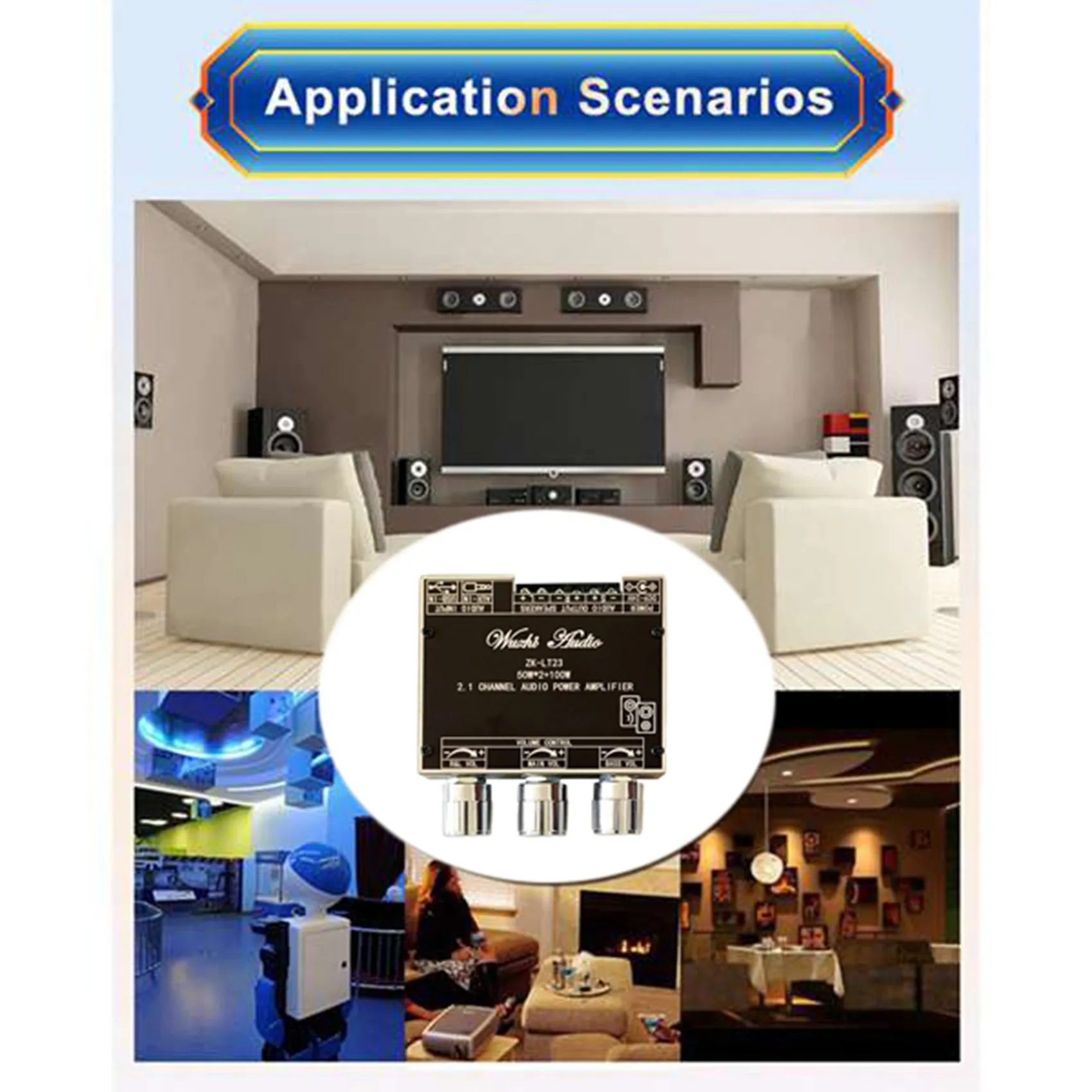

X62A_ZK-LT23 2.1 Channel Bluetooth Audio Amplifier Board Module