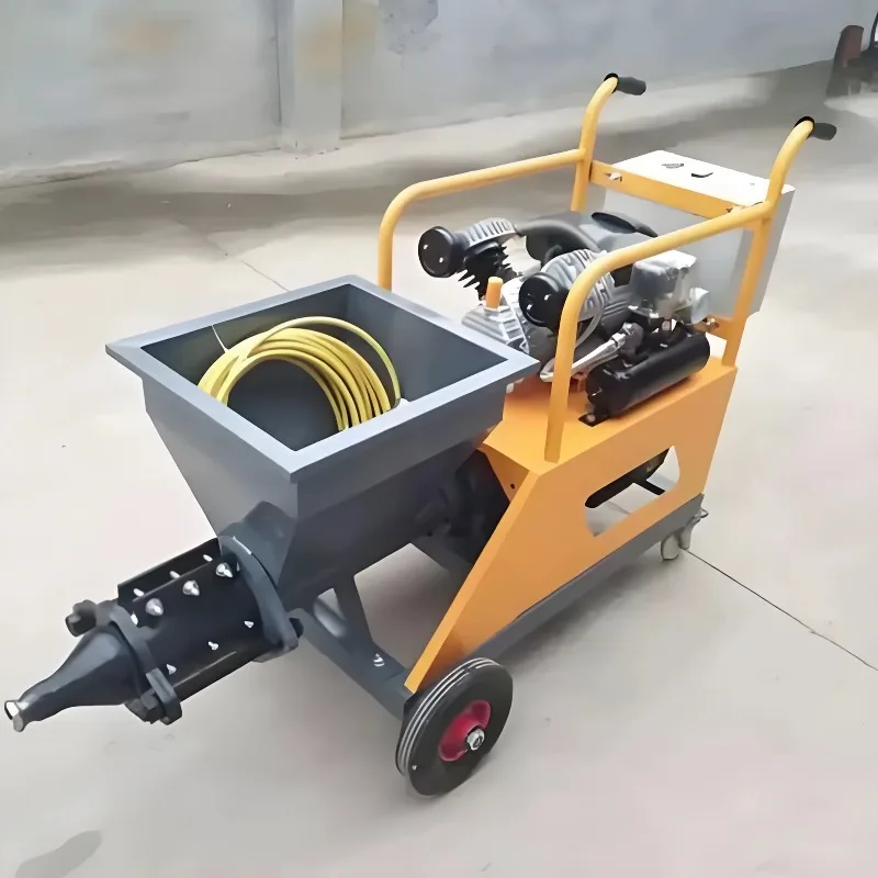 High Power Hydraulic System Mortar Cement Sprayer Machine With Motor Engine Construction Machinery Spraying Machine