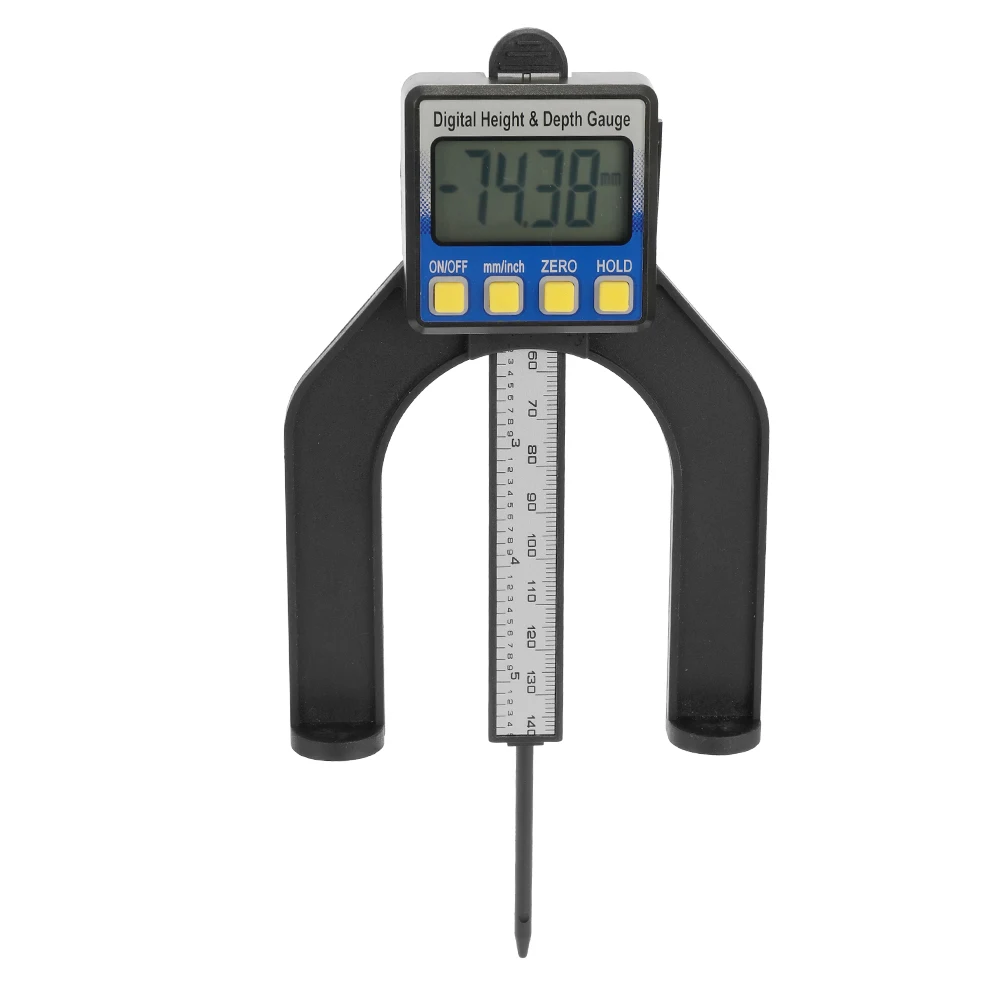 High Accuracy LCD Digital Display Slide Caliper Vernier Ruler Height and Depth Gauge with Measuring Range of 0-85mm Bottom