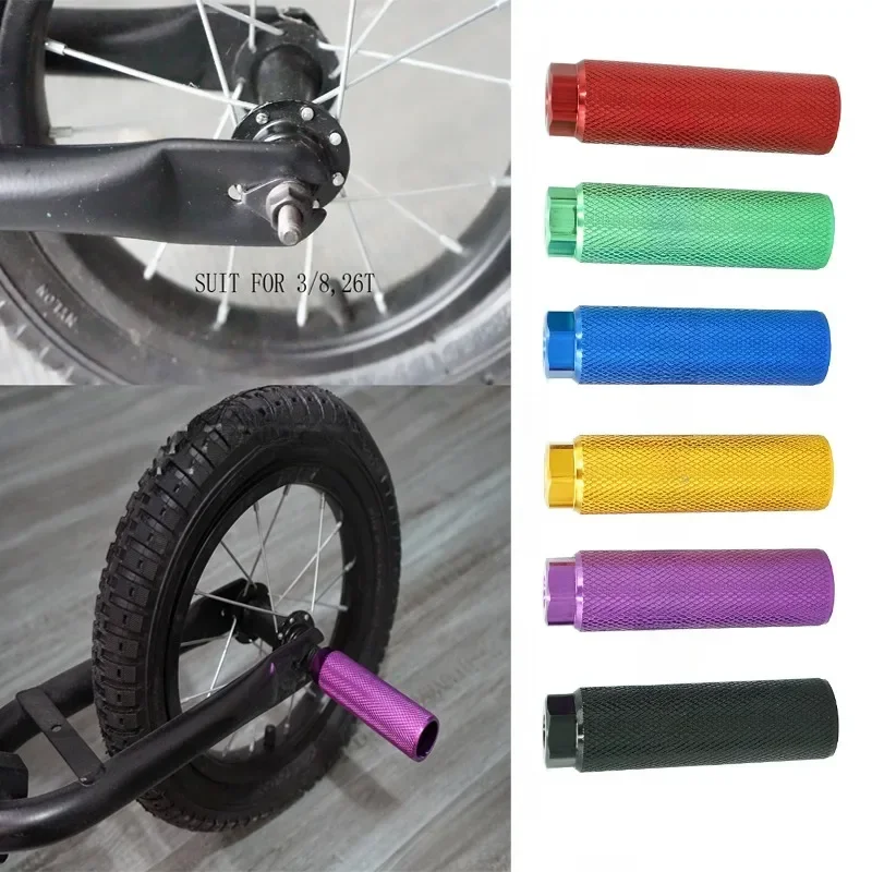 1PC Alloy Bicycle Pedal Foot Peg for MTB Bike Axle Footrest-Lever Cylinder Grip Non-Slip Front Rear Axle Foot Pegs Accessories