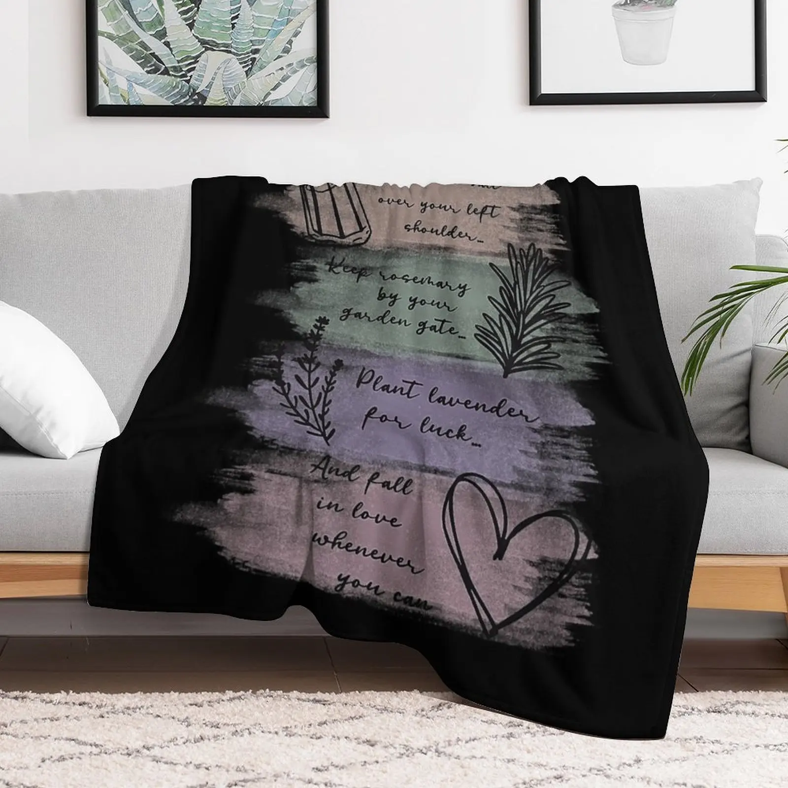 Always Throw Spilled Salt Practical Magic Inspirit Quote Throw Blanket All Season Soft Lightweight Blanket for Home