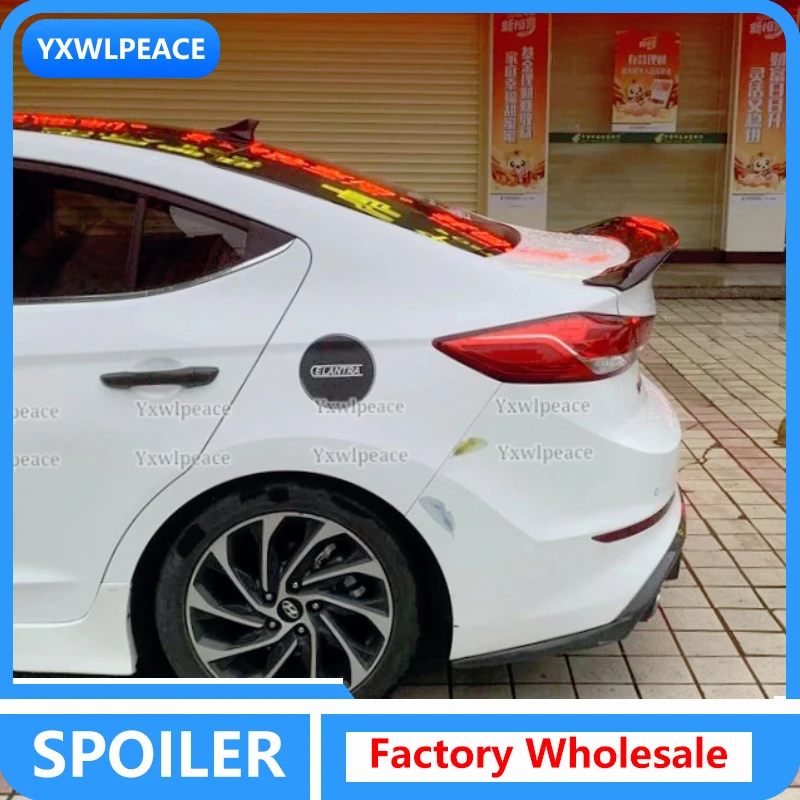 

For Rear Trunk Spoiler Body Kit Accessories For Hyundai Elantra Spoiler 2017 2018 2019 High Quality Carbon Fiber Primer Color