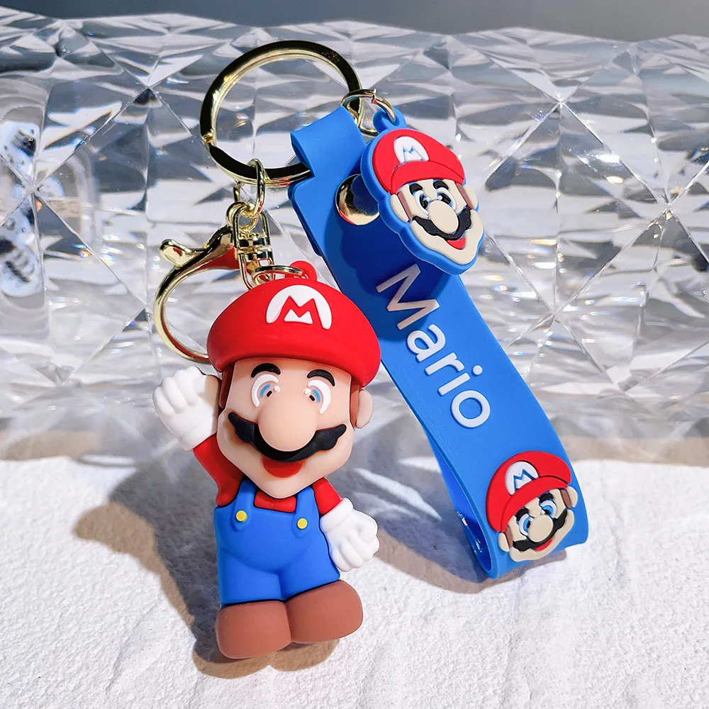 Set 24Pcs Super Mario Bros Keychain Action Figure Pendant Cute Cartoon Character Toy Doll Model Decoration Kid Birthday Gift