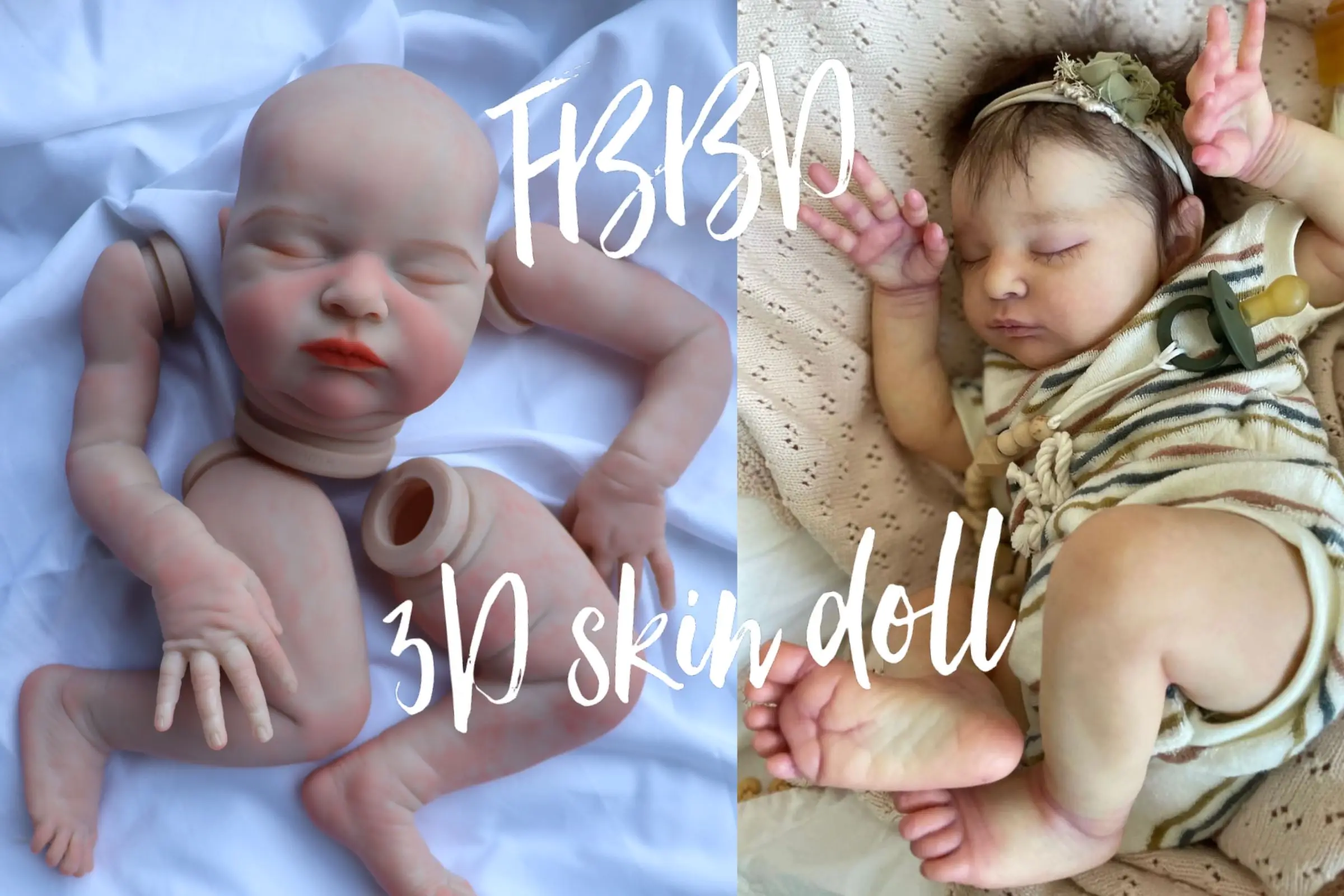 

FBBD 20.5INCH Already Painted Kit Reborn Baby Laura 3D Skin Painting With Veins Unassembled Kit Lifelike Dolls For GIrl