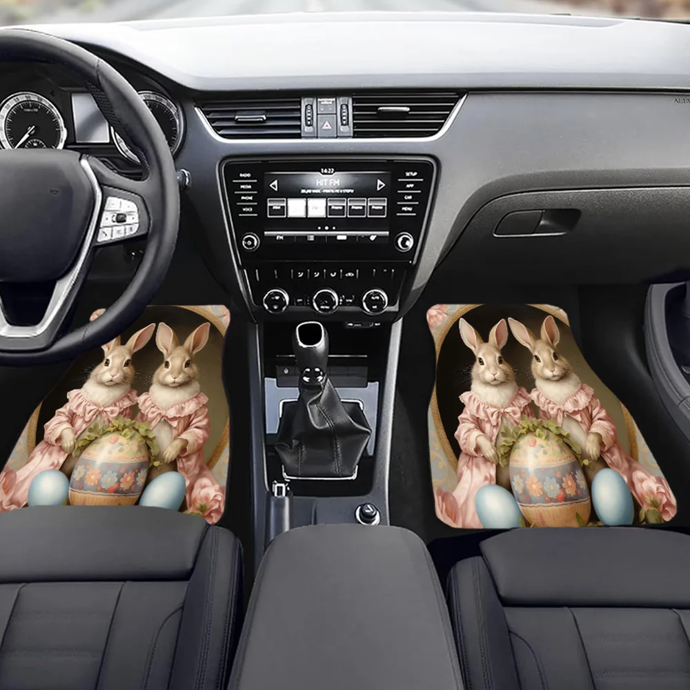1pc/2pcs/4pcs Multi -purpose Car Floor Halloween Easter Eggs Fairy Tale Peter Rabbit Floor Luxury Front And Rear Seat Floor Deco
