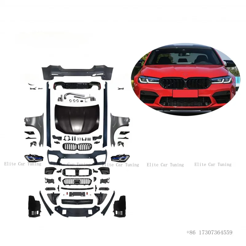 For BMW 5 Series F10 to F90 M5 2022+ G30 M5 Body Kits pp Grilles Fenders Side Skirt Headlights Taillights Car Bumpers view 2
