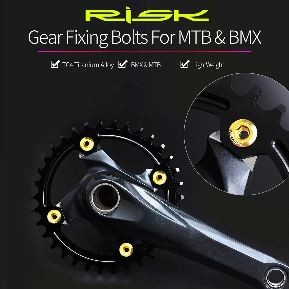 RISK ZH330 Bicycle 6.5mm Gear Fixing Bolts For MTB Mountain Road & BMX Bike Single Chainwheel Fixed Screws Nuts view 6