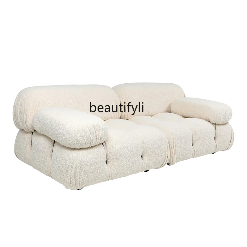 

Italian Mid-Ancient Module Sofa Nordic Square Straight Row Combination Shaping Cotton Chameleon Sofa home furniture