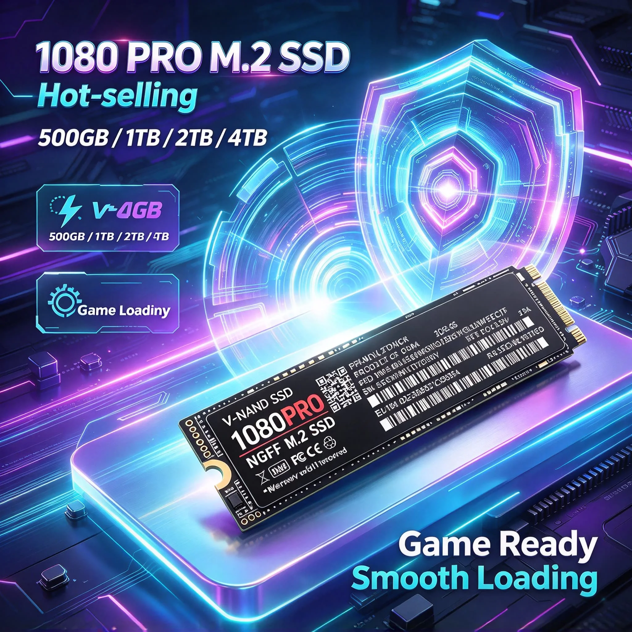 NGFF SSD 1080PRO M2 SATA3 Inside Solid State Drive 4TB 2TB 500GB 1TB Fast Internal Hard Disk Laptop Desktop Computer PC