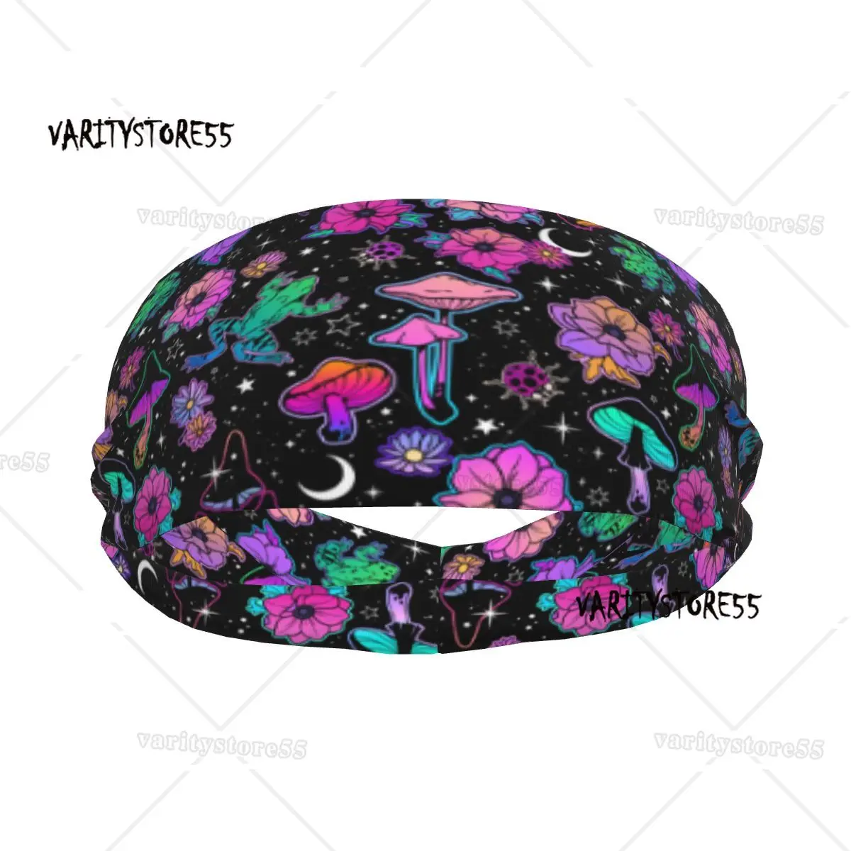 

Sports Sweatband Breathable Headband Sweat Hair Head Band Magical Flowers Mushrooms And Frogs Yoga Headband