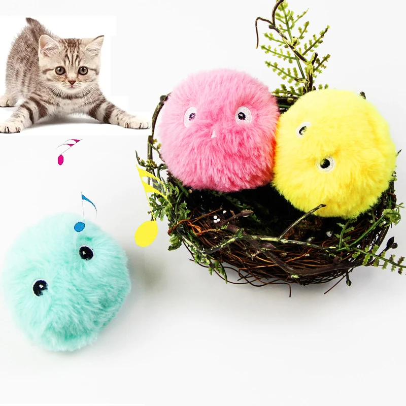 

Smart Cat Toy Ball Realistic Squeak Bird Frog Cricket Interactive Kitten Refillable Catnip Pet Toys New Gravity Ball For Pet