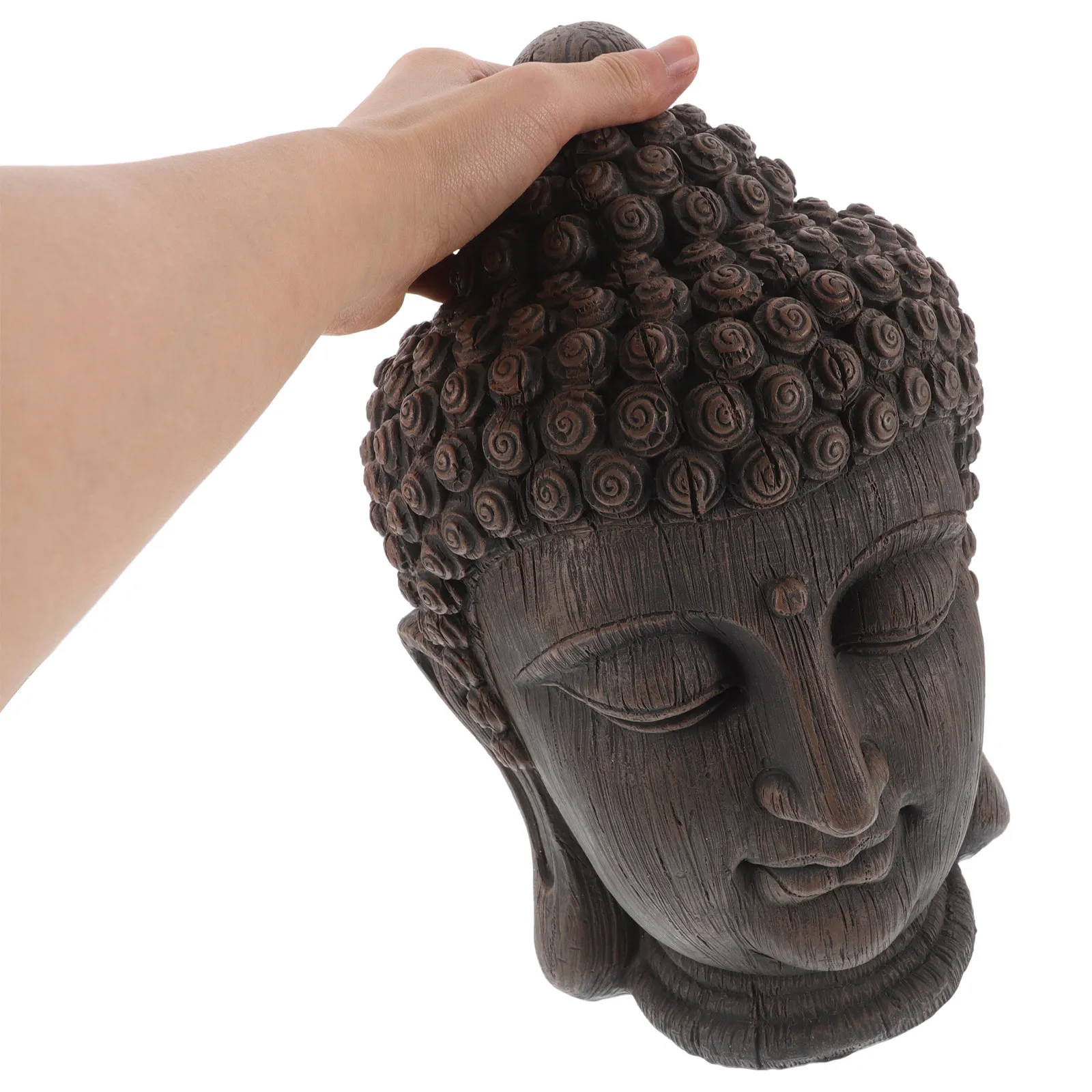 Resin Buddha Statue Southeast Asian Style Bronze Finish Meditating Pose Tranquil Zen Decor for Home Office Tearoom Living Room