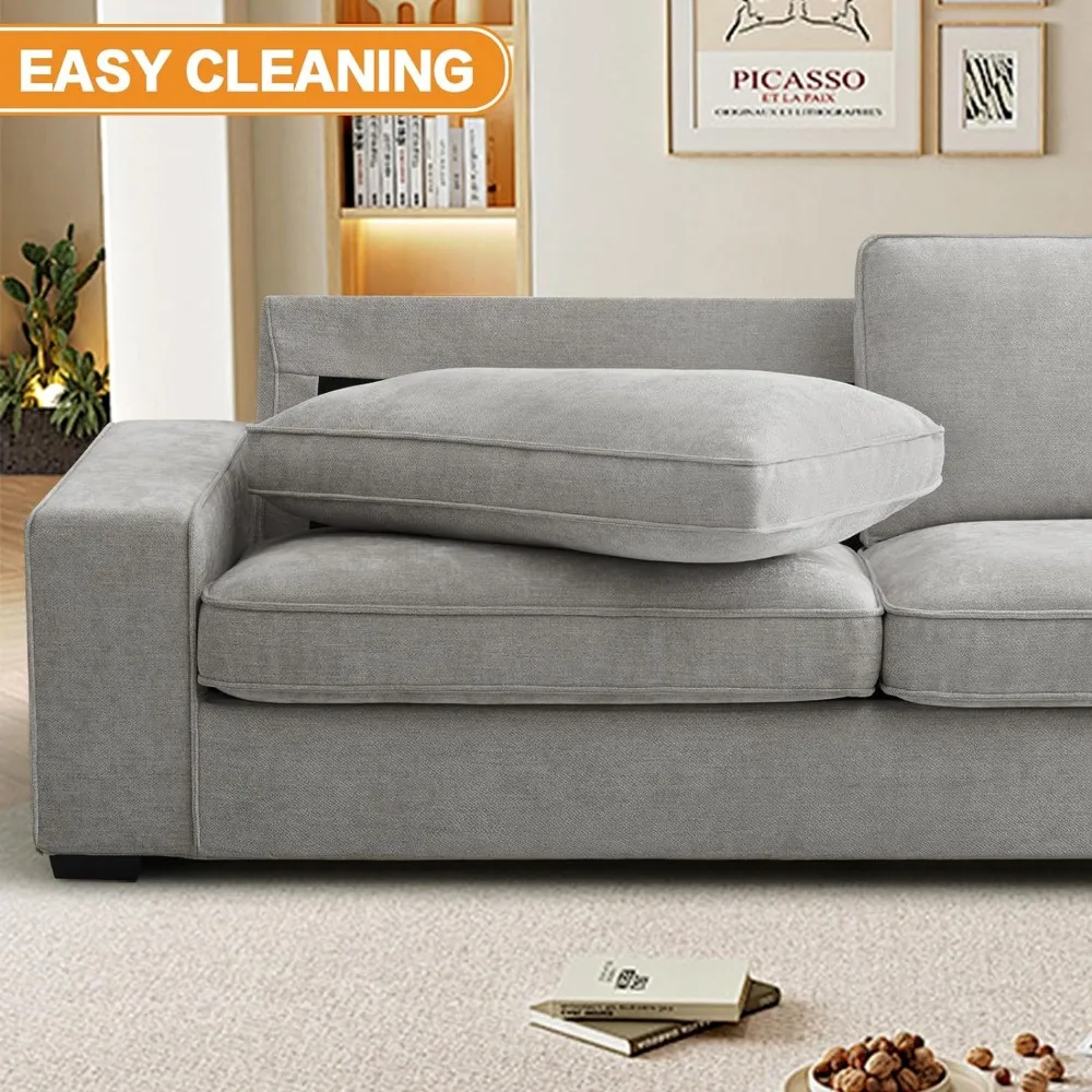 Chenille Loveseat Sofá para sala de estar, sofá moderno assento profundo, costas removíveis e almofadas do assento, sofá confortável, 88"