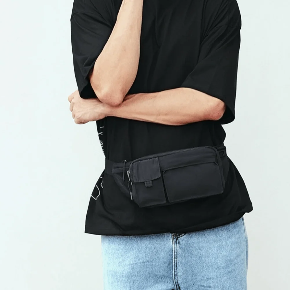

Solid Color Men Chest Bag Waist Pouch Trekking Pack Outdoor Shoulder Bag Crossbody Bags Large Capacity Chest Sling Bag Fishing