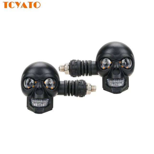 

TCYATO Led Motorcycle Turn signal Lights, Dual-color Skull Lights, Taillights, Warning Lights, Motorcycle Running Lights