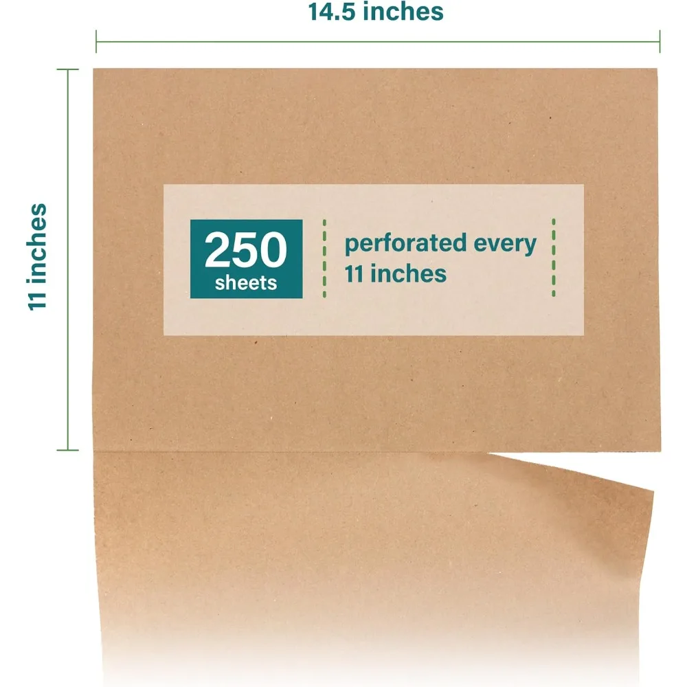 Eco-Friendly Kraft Packing Paper Sheets for Moving & Shipping - 250 Count, 14.5x11 Inch, Recyclable Void Fill
