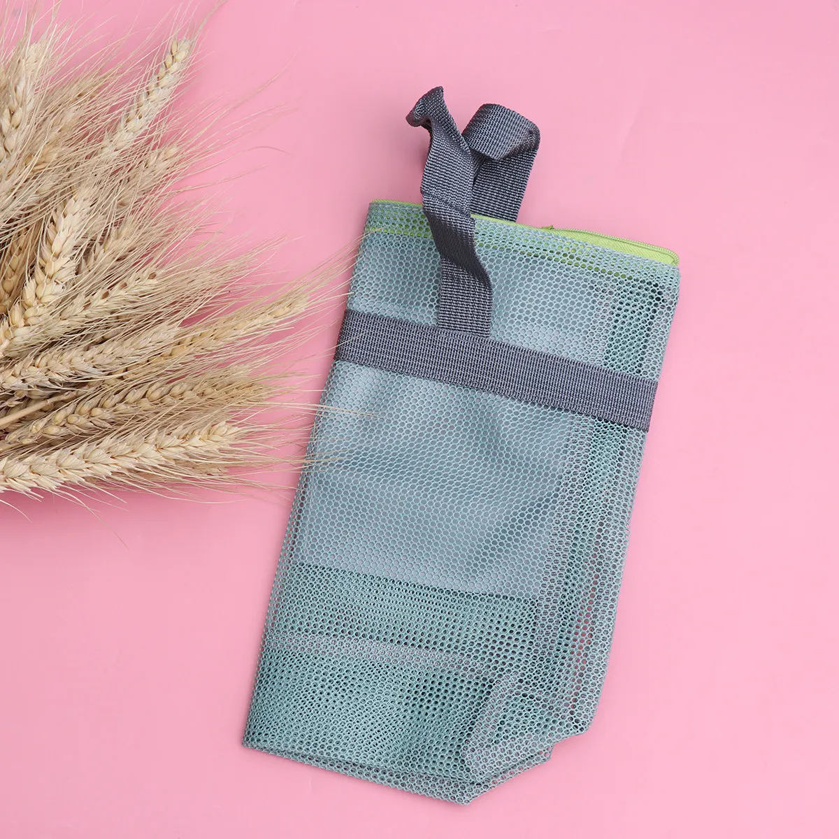Large Mesh Swimming Storage Bag Sky Blue Portable Beach Tote Bag Waterproof Zippered Pocket Picnic Tote Women Essentials Storage
