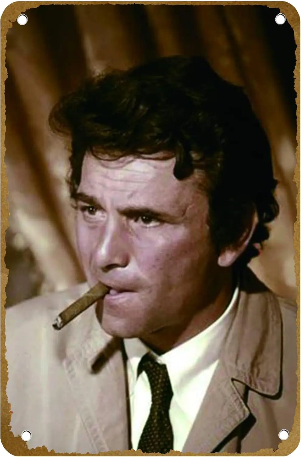 سلسلة televisee Columbo مع Peter Falk (الفحص كولومبو)، 1971-2003 (صورة) ملصق معدني من القصدير شعار Family Club Bar Cafe #1