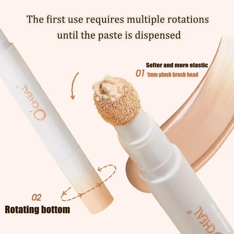 Fluffy Brush Head Concealer Pen Soft Smoothing Liquid Concealer Paste Air Cushion Makeup Base Foundation Cream Cover Acne Spot