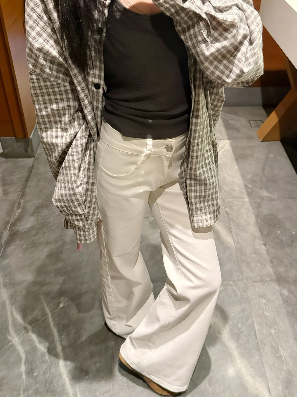 

Джинсы Babu Studio белые, с низкой талией, расклешенные, женские, весенняя новинка, универсальные, с эффектом удлинения ног