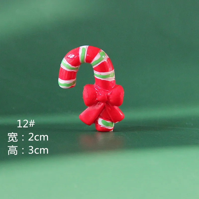 20Pcs Christmas Clay Rainbow Crutch Candy Flatback Cabochon Embellishments For Scrapbooking Diy Accessories Happy New 2021
