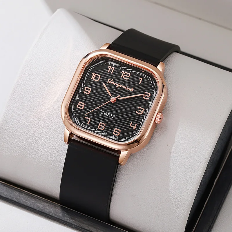 

Женские часы, квадратные цифровые часы с силиконовым ремешком, модные кварцевые часы