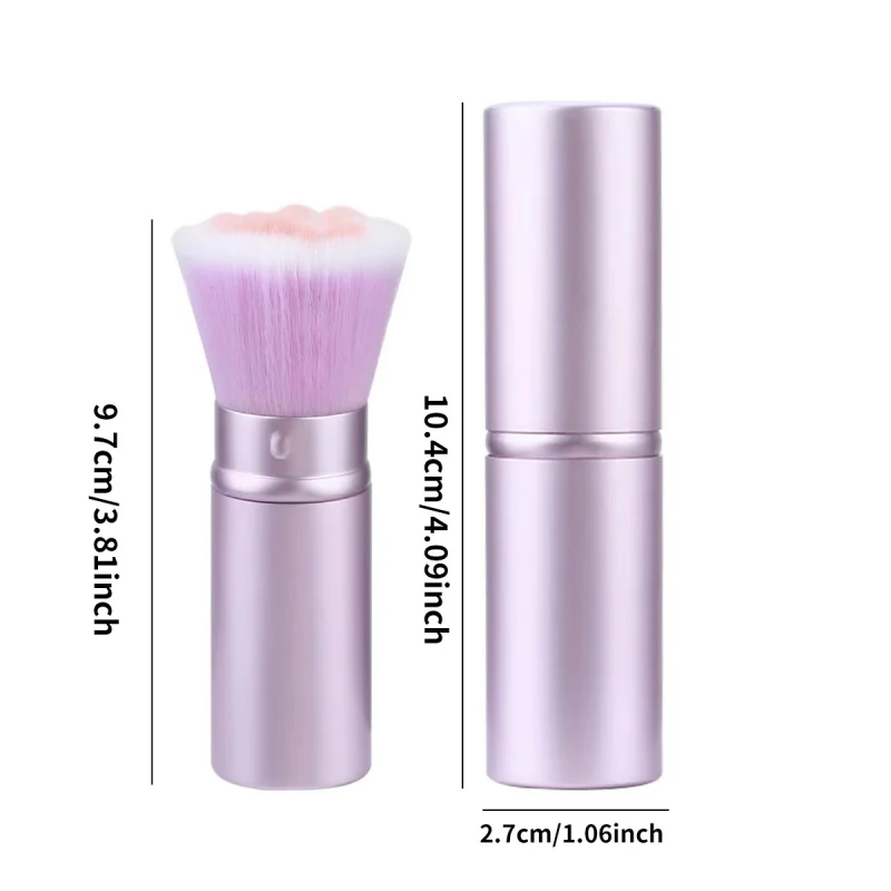 Pędzel do makijażu z chwytakiem, pojedynczy pędzel do pudru, pędzel do różu, pędzel do kurzu z paznokci, pędzel do makijażu z miękkiego włókna, uroczy.