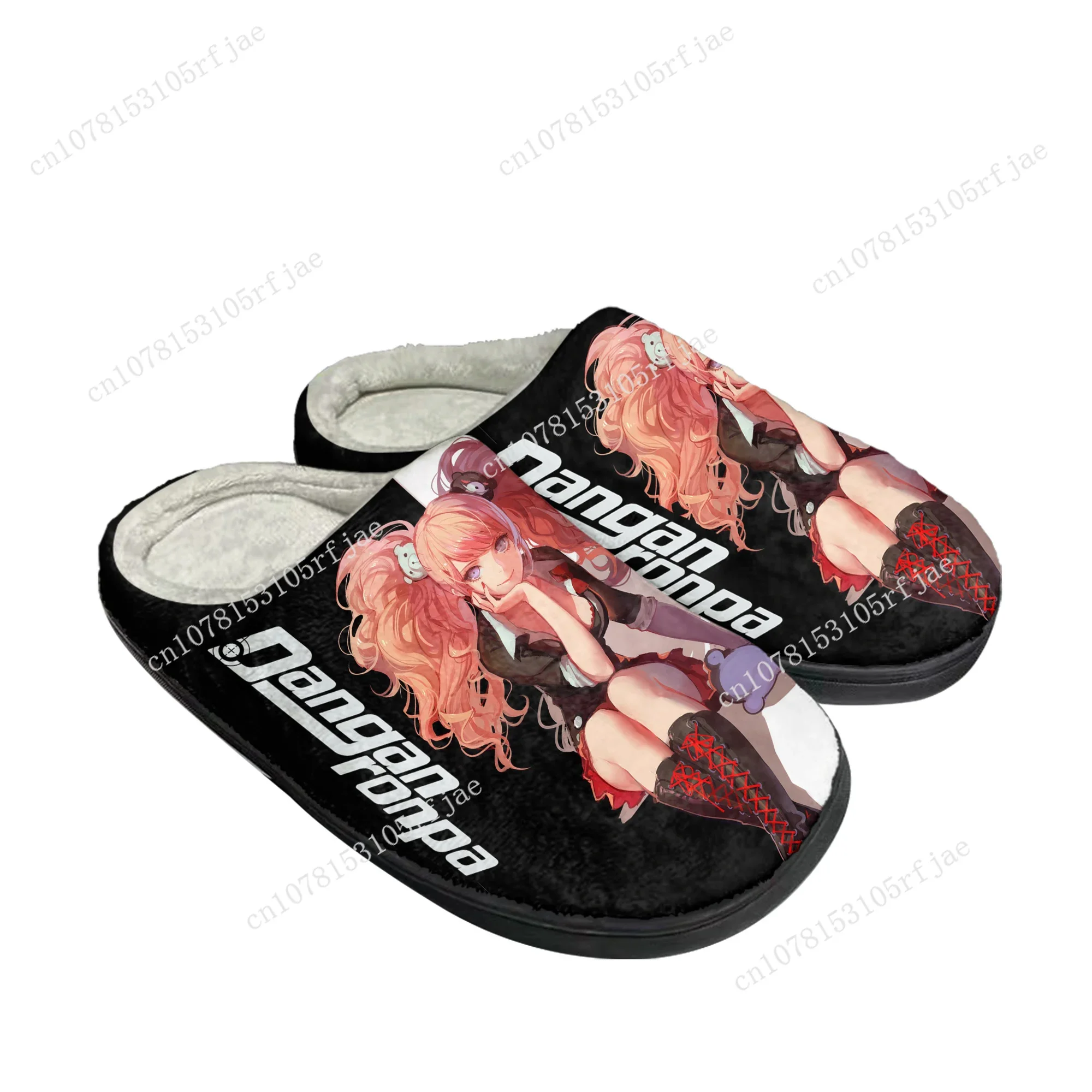 Cartoon Game Danganronpa Junko Enoshima Home Cotton Slippers Men Women Plush Bedroom Casual Keep Warm Shoes Tailor Made Slipper