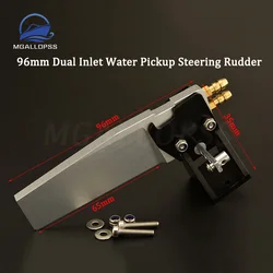 1pc Aluminum 53x96mm Dual Inlet Water Pickup Steering Rudder for Electric Nitro Gas RC Boat Catamaran Yacht DIY Accessories