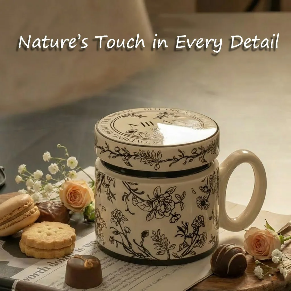 

Винтажная керамическая кружка для кофе с крышкой, 380 мл, элегантная чайная чашка для офиса и дома, в различных цветах, в стиле Хепберн, подарок для нее