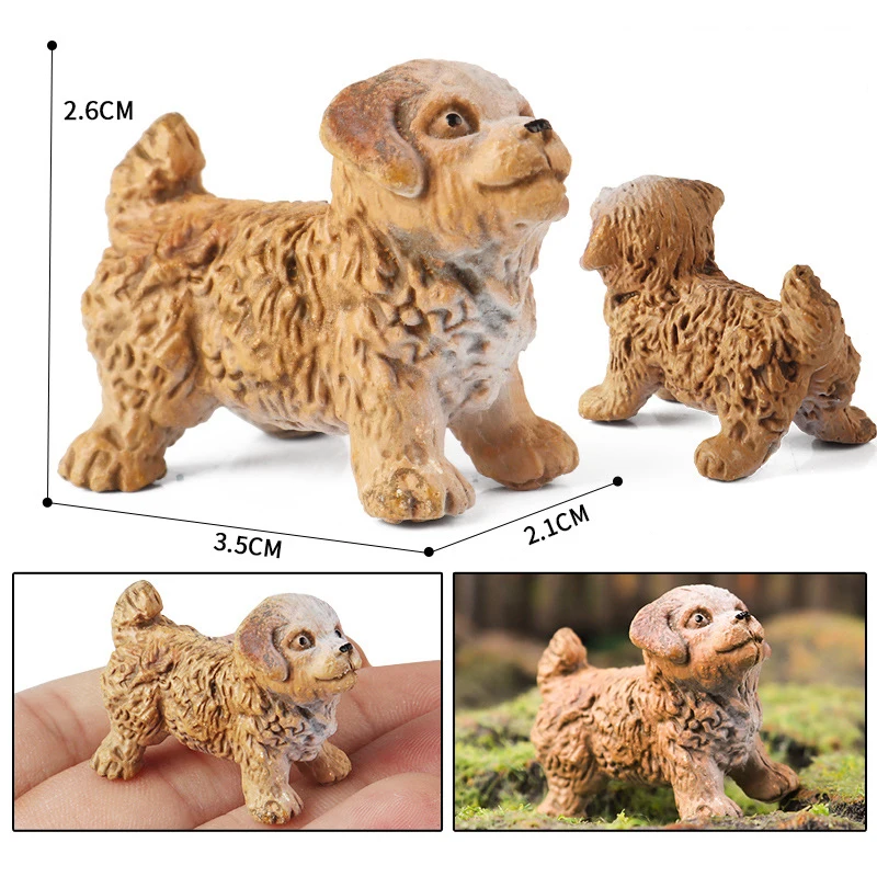 Fun Simulation Mini Figurine Animal Model Cute Puppy Toy Kids Dogs Toy Home Decor Fairy Garden Decoration Accessories Small Gift