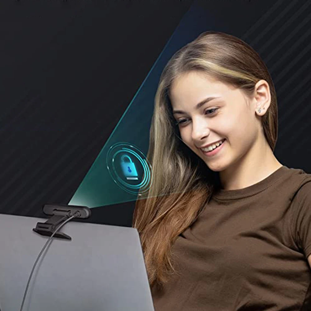 

Facial Recognition Webcam HD 1080P 30FPS Desktop Cam with Dual Microphones Compatible with Win10/11 for Youtube Facebook Vloging