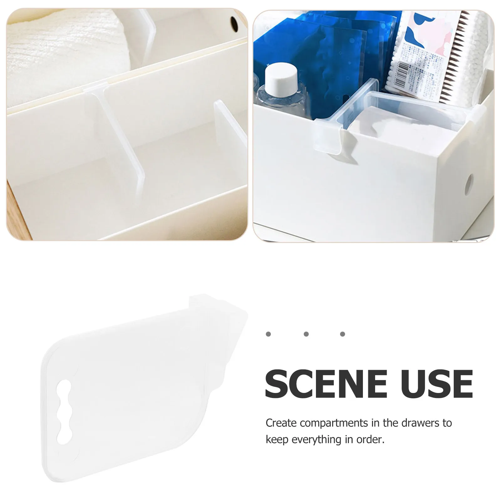 8Pcs Transparent PP Drawer Dividers Free Combination Organizers for Home Office Kitchen Bathroom Towels Underwear Socks Sorting