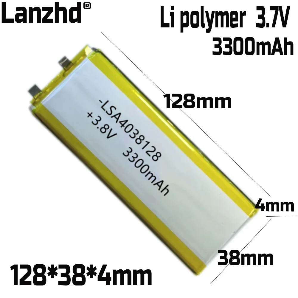 

1-10pcs 4038128 3.7v 3300mAH Li-ion Tablet pc battery For 7,8,9 inch tablet PC 3.7V Polymer lithiumion Battery With High Quality