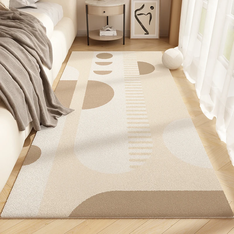 Modern Minimalist Carpets for Living Room Fluffy Soft Anti-slip Mat Cream Bedroom Decor Plush Rug Home Washable Cloakroom Carpet