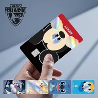 Magic Shark Cartoon Donald Duck Mickey Big Hero Stitch Princess Laser Holographic Film Skin Cover Sticker for Credit Debit Card