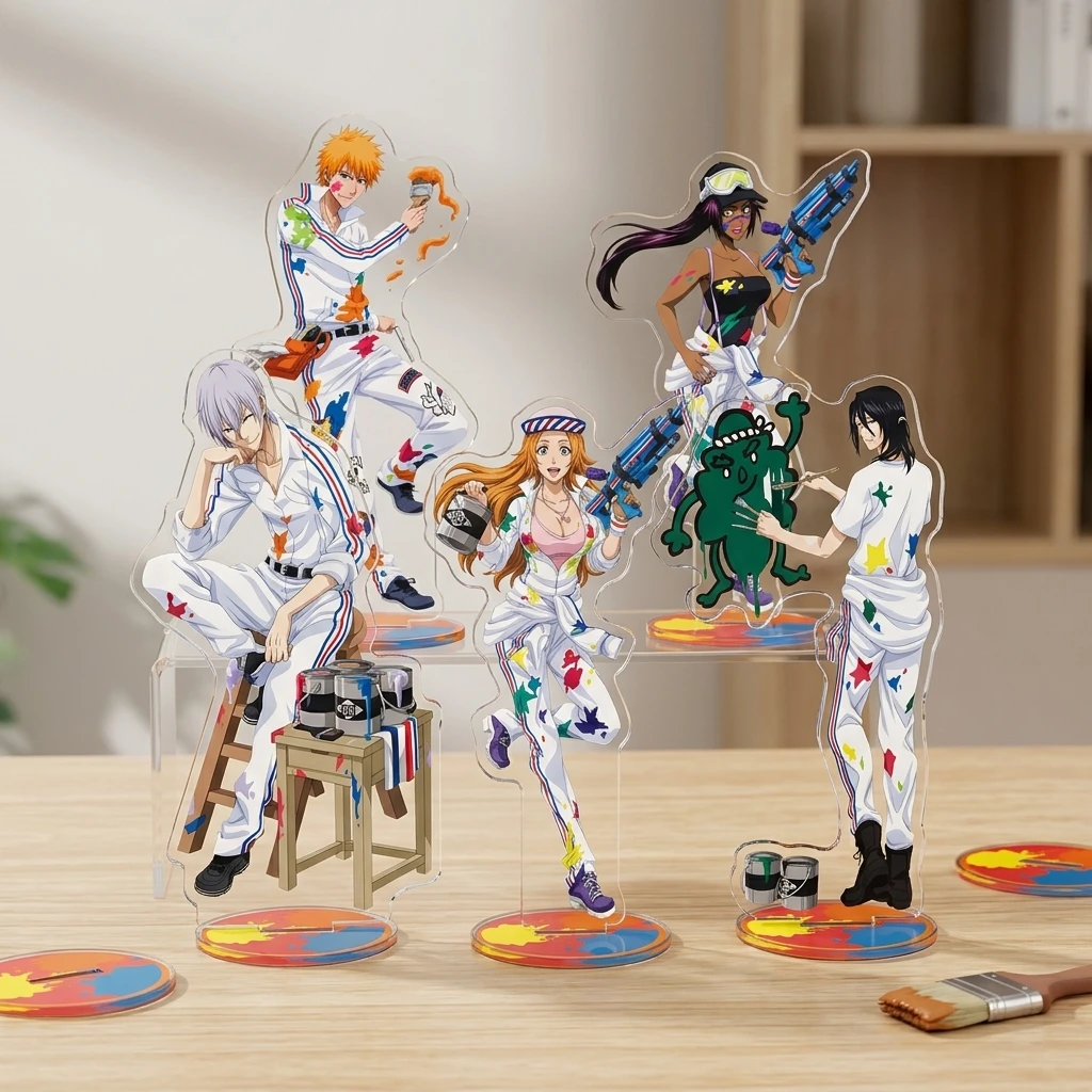 2026 New Anime Bleach Acrylic Standee Keychain, HD Double-Sided Printing Collectible Figure Model Desktop Decor