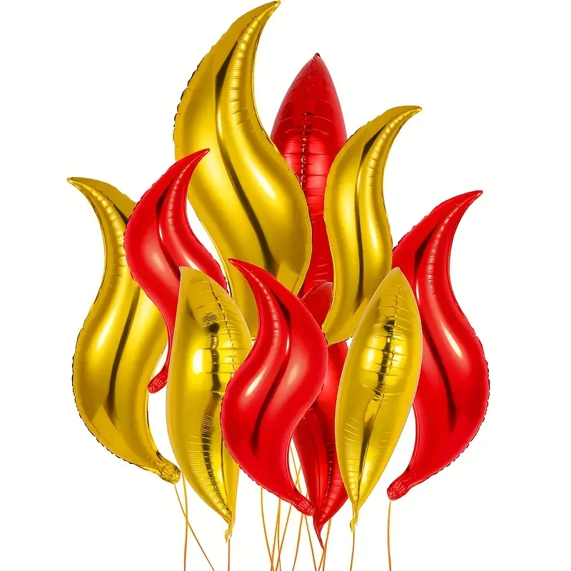 10 Stück Flammenballons 18 Zoll S-Form Feuerballon Feuerwehrmann Sam Themenballons Jungen Geburtstag Feuerwehrthemen-Partydekoration – Detail 4